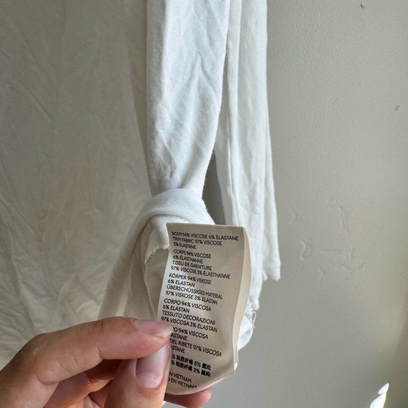 Free People Moonshine V Neck Boho Knit Thermal Top Ivory Tunic Large - Picture 6 of 8